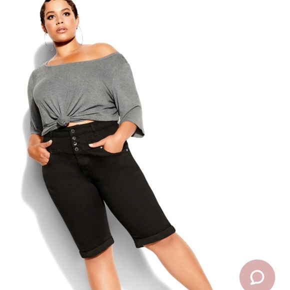 City Chic Super High Waist Knee Length
Short - black SZ 16 - Picture 7 of 11